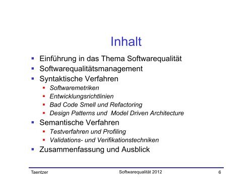 Softwarequalität - Philipps-Universität Marburg
