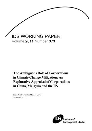 IDS WORKING PAPER - Institute of Development Studies