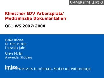 "Klinischer EDV-Arbeitsplatz/Medizinische Dokumentation" (1