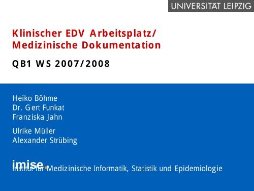 "Klinischer EDV-Arbeitsplatz/Medizinische Dokumentation" (1