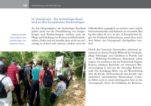 Jahresbericht 2011 - Archäologie Baselland - Kanton Basel ...