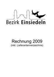 Bezirksrechnung 2009 - Bezirk Einsiedeln