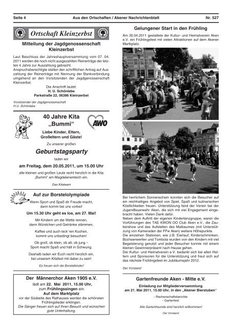 Ausgabe 527 vom 20.05.2011 - Stadt Aken (Elbe)