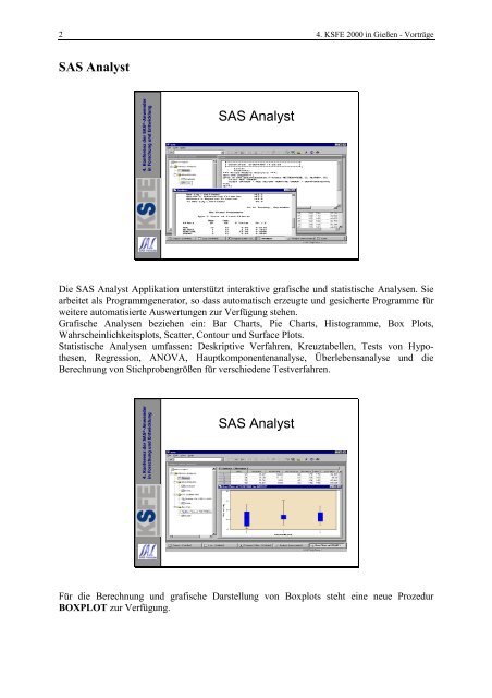 Neue Dimensionen der statistischen Datenanalyse. - SAS-Wiki