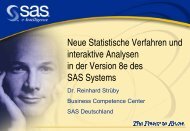 Neue statistische Verfahren und interaktive Analysen in der - SAS-Wiki