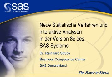 Neue statistische Verfahren und interaktive Analysen in der - SAS-Wiki