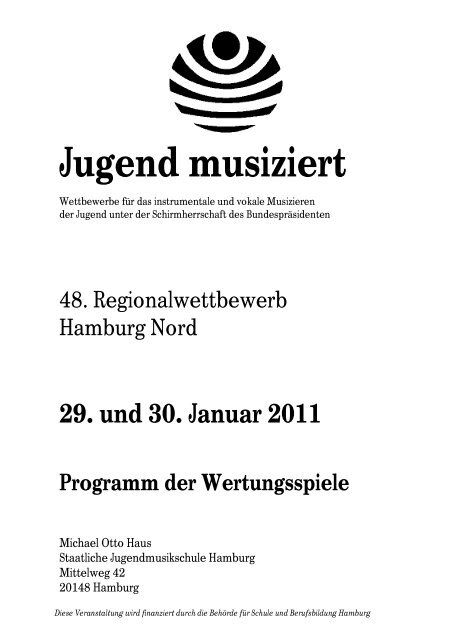 Sonnabend, 29. Januar, Michael-Otto Haus, Raum 1.01 - Jugend ...