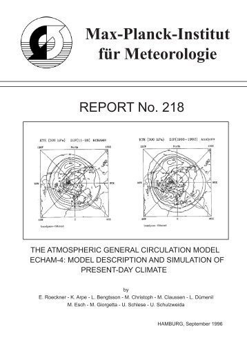 The atmospheric general circulation model ECHAM-4 - Max-Planck ...