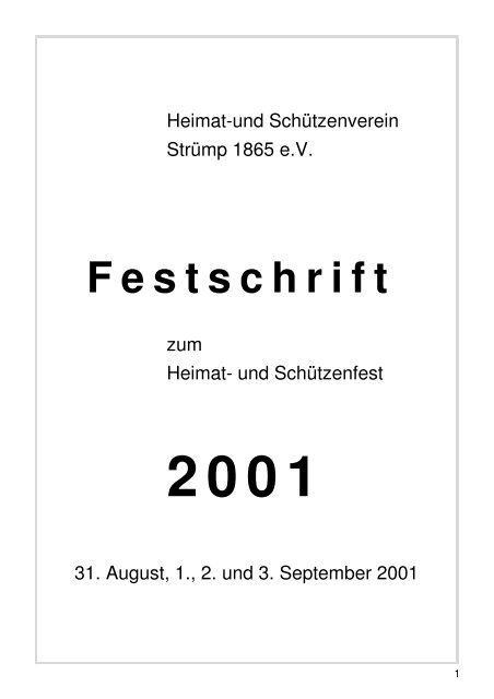 Jahr 2001 - Heimat- und Schützenverein Strümp 1865 eV