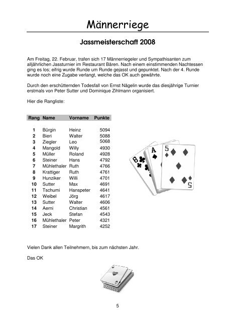 SV LAUSEN INFO.03.08 - Sportverein Lausen