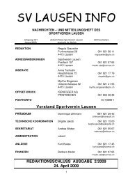 SV LAUSEN INFO.01.09 - Sportverein Lausen