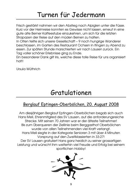 SV LAUSEN INFO.04.08 - Sportverein Lausen