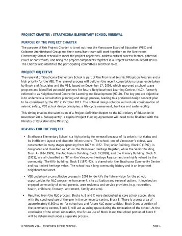 project charter - Vancouver School Board