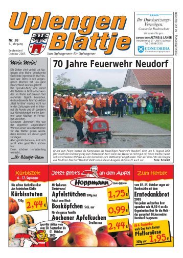 70 Jahre Feuerwehr Neudorf - Uplengen Blattje