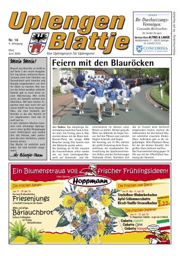 Feiern mit den Blauröcken - Uplengen Blattje