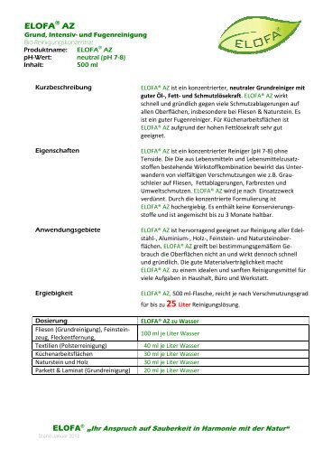 ELOFA®AZ Datenblatt - Fliesen HERGET