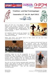 Triathlon- und Rad Trainingslager Cesenatico 17 ... - PDM Touristik