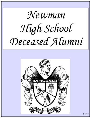 Book of the Deceased Alumni - Newman Catholic Schools