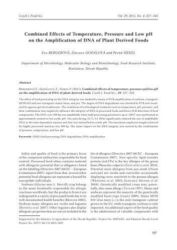 Combined Effects of Temperature, Pressure and Low pH on the ...