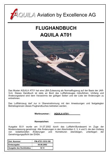 flughandbuch aquila at01 - AQUILA Aviation by Excellence GmbH