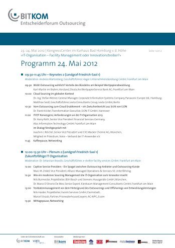 IT-Organisation – Facility Management - Entscheiderforum Outsourcing
