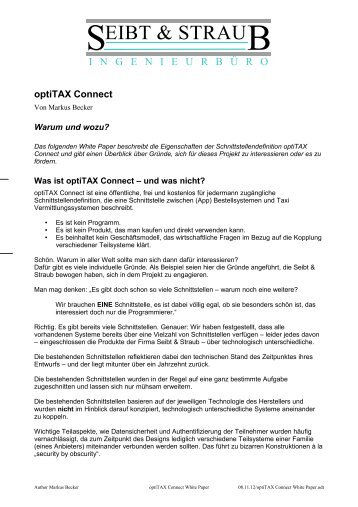 optiTAX Connect White Paper - Seibt & Straub GmbH