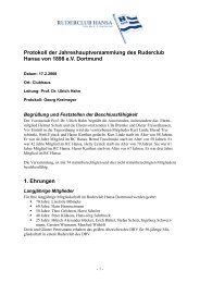 Protokoll der Jahreshauptversammlung des Ruderclub Hansa von ...