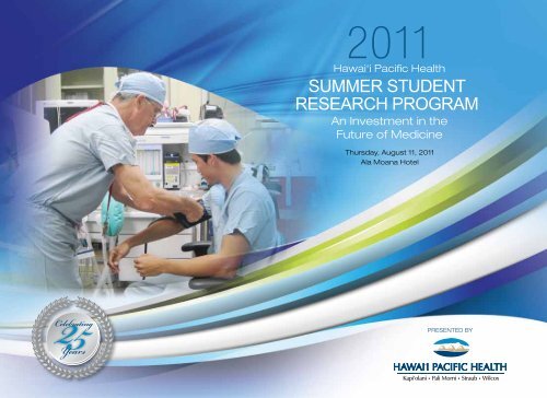 Summer Student reSearch Program - Hawaii Pacific Health