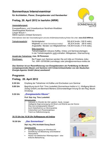 Sonnenhaus Intensivseminar - Timo Leukefeld