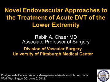 Novel Endovascular Approaches to the Treatment of ... - VascularWeb