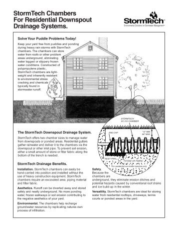 StormTech Chambers For Residential Downspout Drainage Systems.