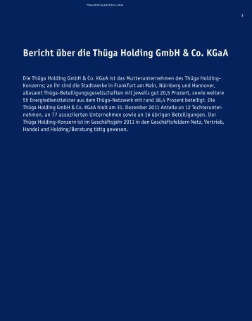 Bericht über die Thüga Holding GmbH & Co. KGaA