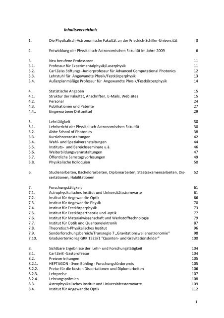 Physikalisch-Astronomische Fakultät - Friedrich-Schiller-Universität ...