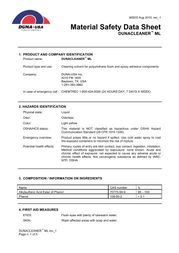 Material Safety Data Sheet - Storopack