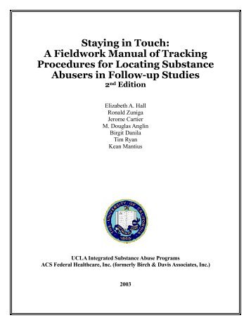 Staying in Touch: A Fieldwork Manual of Tracking Procedures for ...