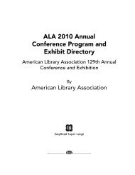 ALA 2010 Annual Conference Program and Exhibit Directory