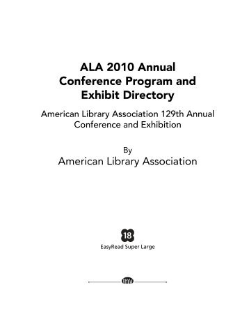 ALA 2010 Annual Conference Program and Exhibit Directory