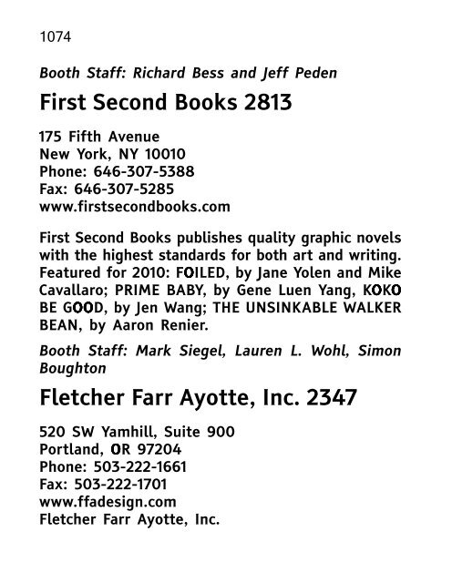 ALA 2010 Annual Conference Program and Exhibit Directory