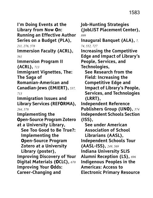 ALA 2010 Annual Conference Program and Exhibit Directory