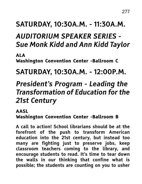 ALA 2010 Annual Conference Program and Exhibit Directory