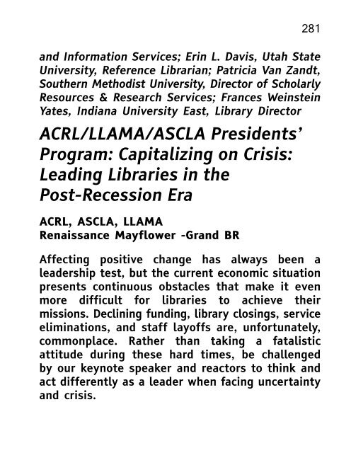 ALA 2010 Annual Conference Program and Exhibit Directory