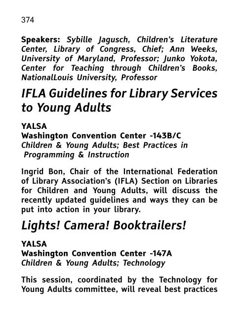 ALA 2010 Annual Conference Program and Exhibit Directory