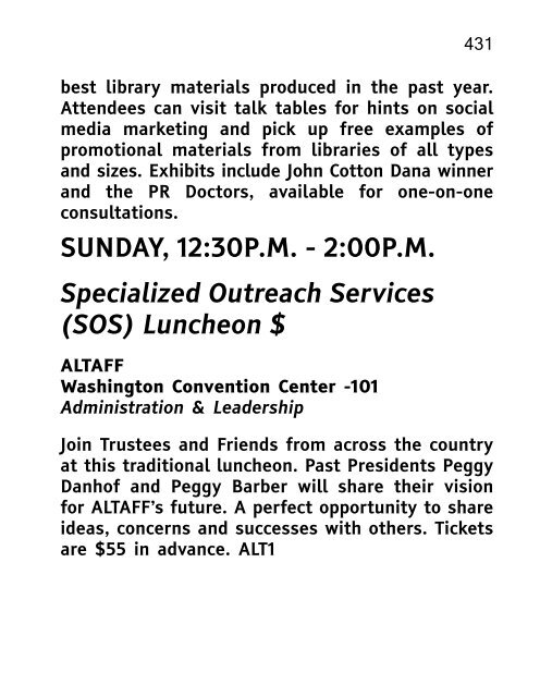 ALA 2010 Annual Conference Program and Exhibit Directory