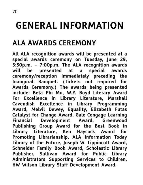 ALA 2010 Annual Conference Program and Exhibit Directory