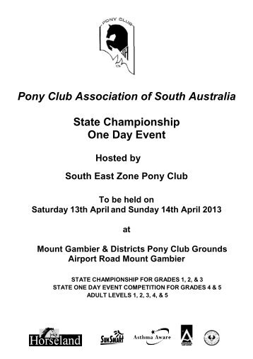 PCASA 2013-state-ode1 - Pony Club Association of South Australia ...