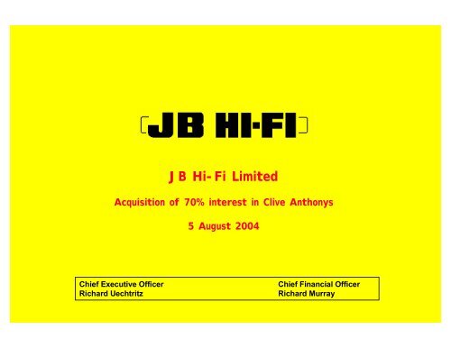 Clive Anthonys Purchase - JB Hi Fi