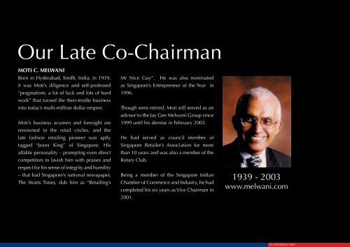 Download Corporate Profile (PDF) - Jay Gee Melwani Group