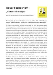 Neuer Fachbericht âGarten und Therapieâ - FLL