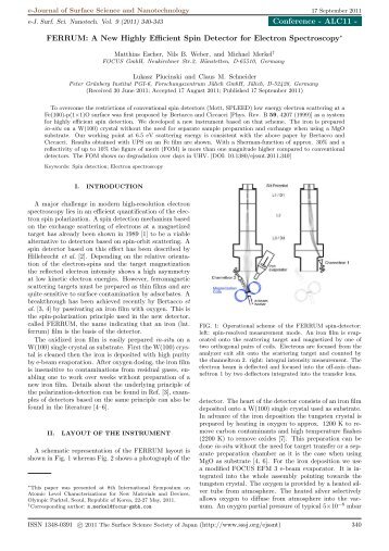 FERRUM: A New Highly Efficient Spin - FOCUS GmbH