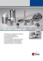 Elektronenstrahlschweißen mit dem MEBW-60 - FOCUS GmbH